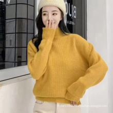 Fashion Winter Pullover Turtleneck High Collar Pullover Casual Loose Chunky Comfortable Women Sweater 2019